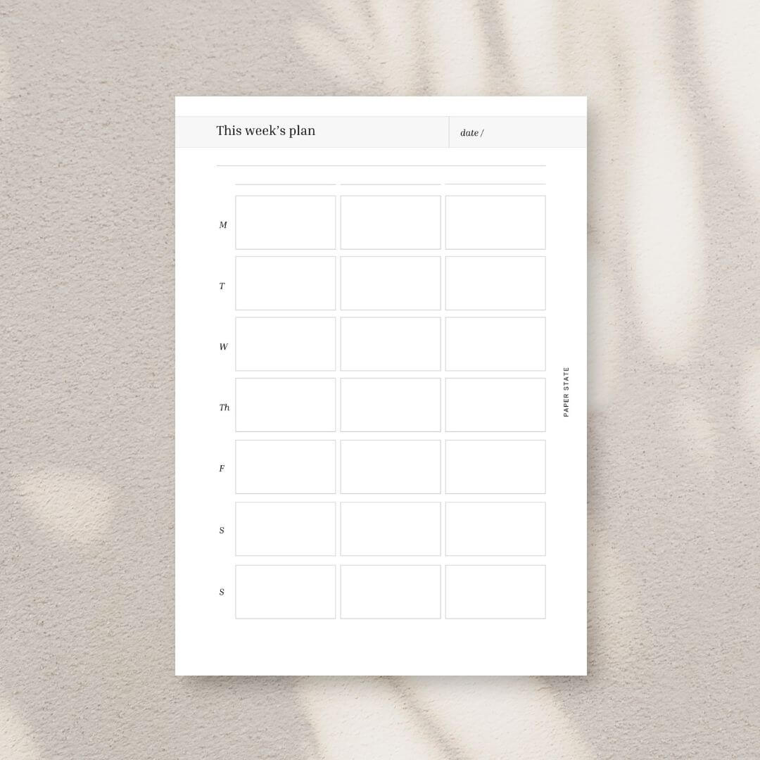 A5 | Ring binder | Undated weekly planner insert set