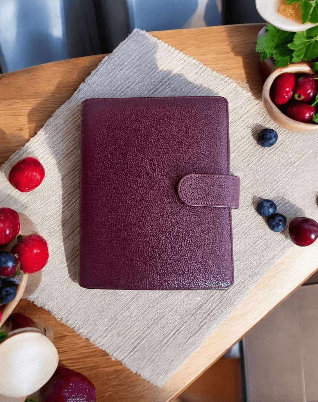 A5 | Discbound | Cover | Wrap-around | Vegan leather | BERRY