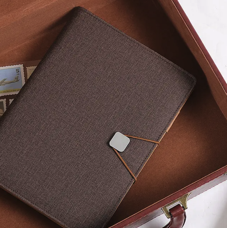 Chocolate A5 linen planner cover
