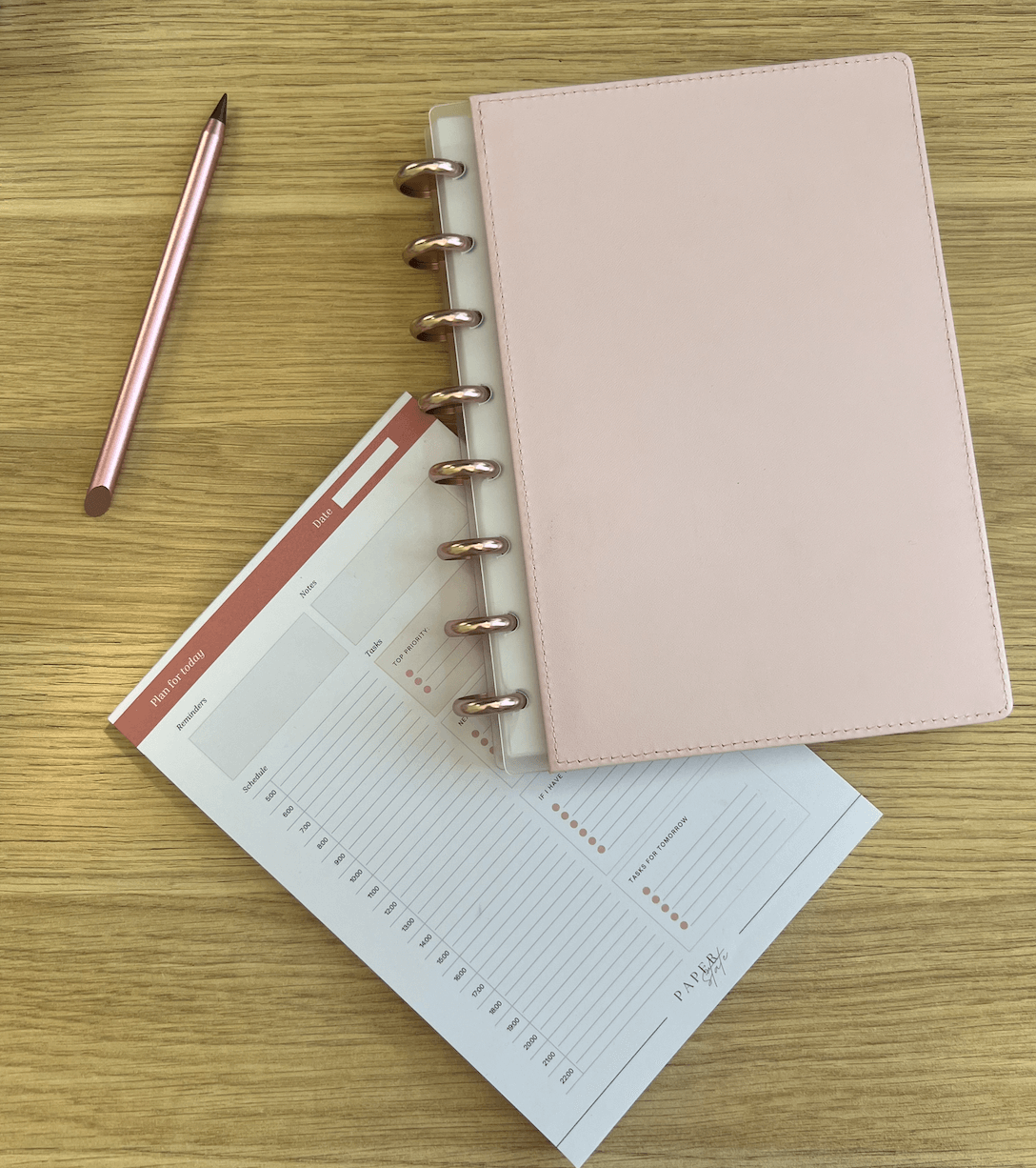 A5 | Discbound | Cover | Clip-On | Vegan leather | BLUSH PINK