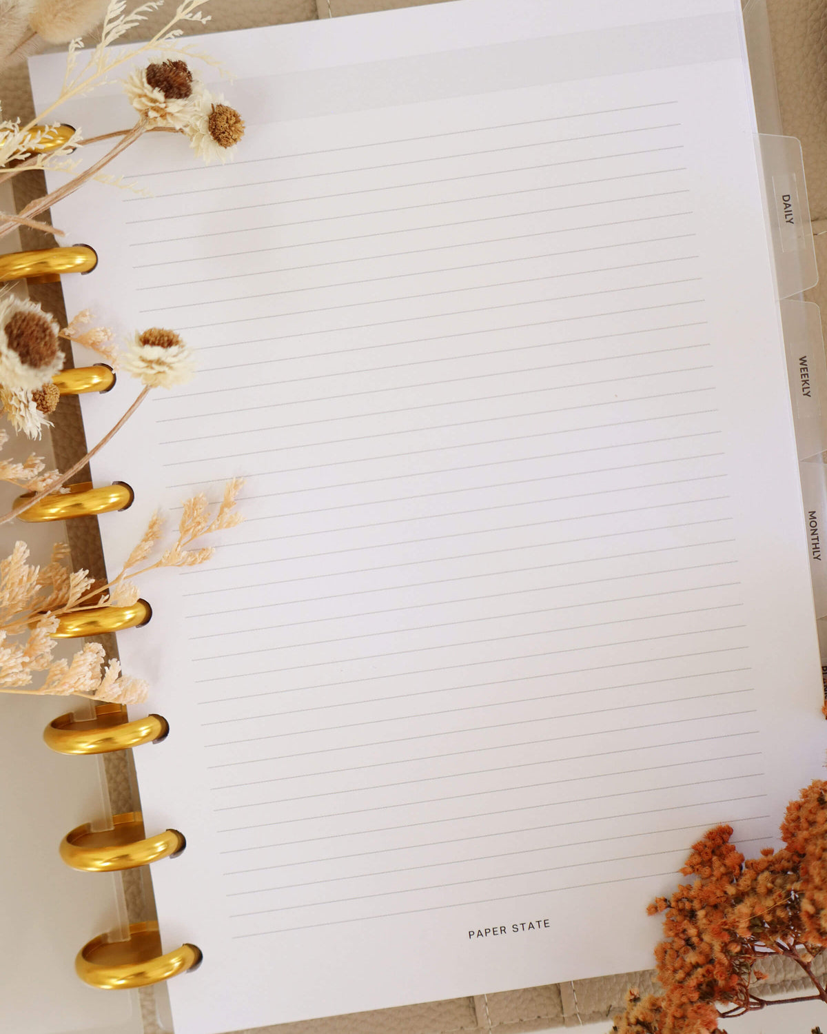 A5 Notes Lined — A5 discbound insert — refillable planner pages
