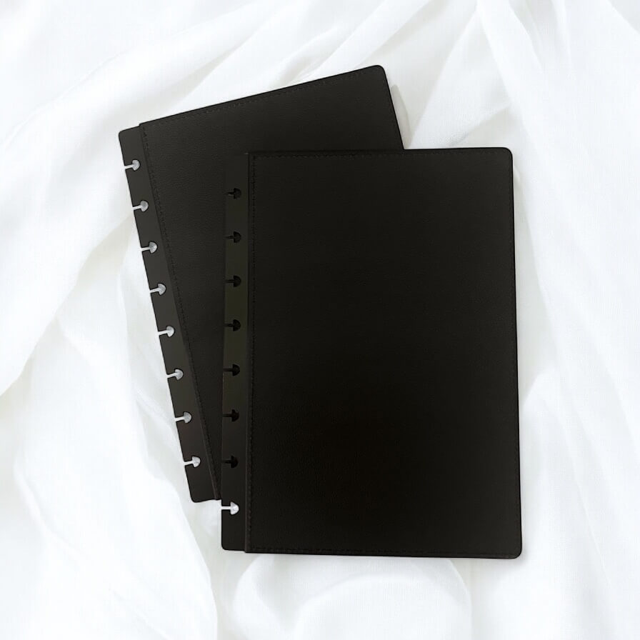 A5 | Discbound | Cover | Clip-On | Vegan leather | BLACK