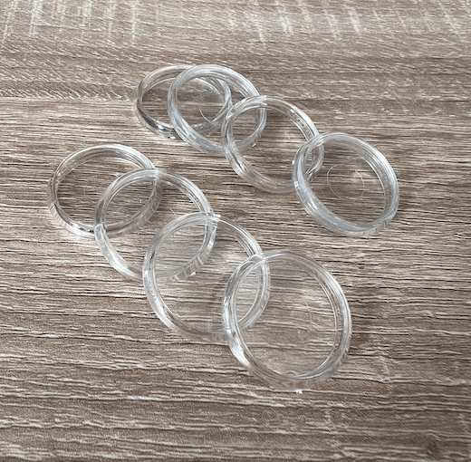 Discbound | Discs | Plastic | Clear | Set of 8 | 24, 28, or 32mm