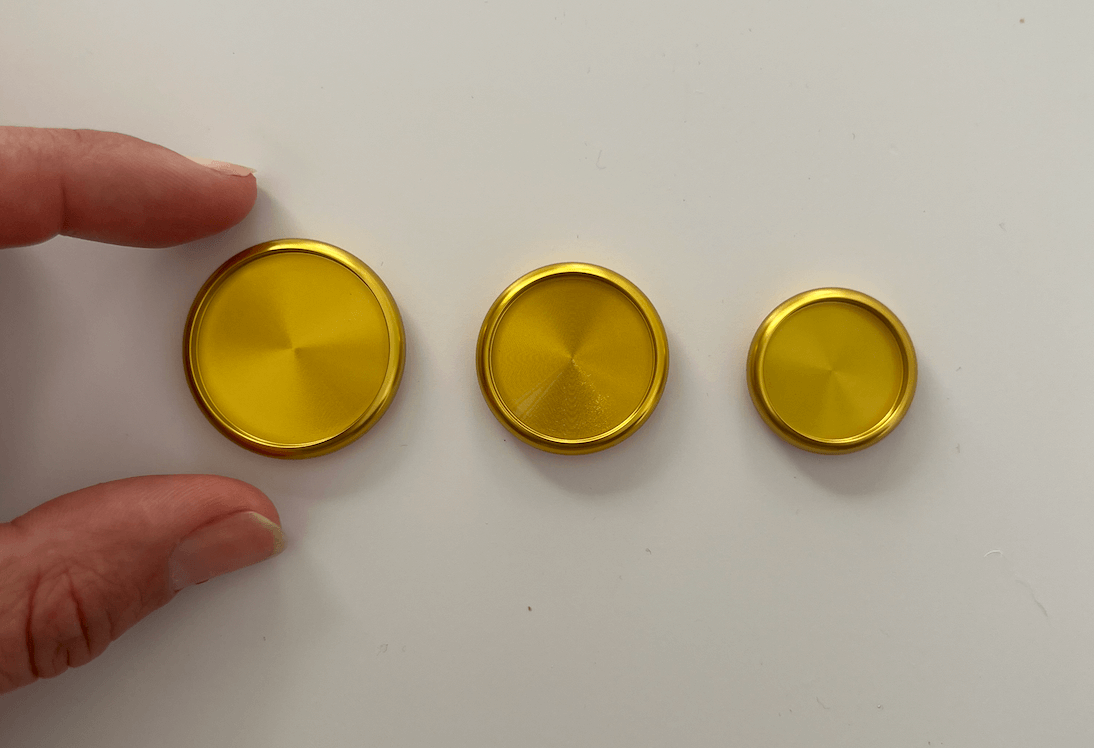Discbound | Discs | Metal | Gold | Set of 8 | 24, 28, or 32mm