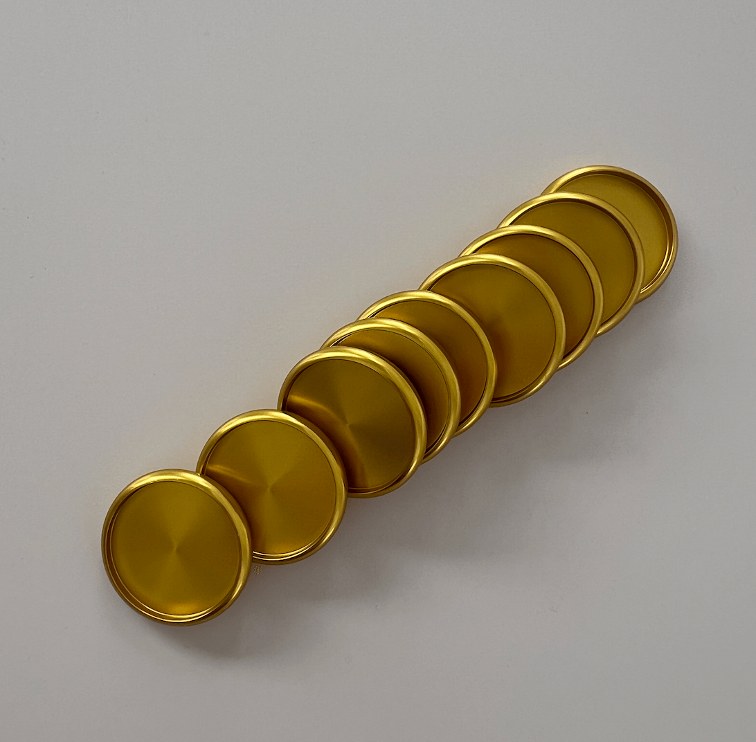 Discbound | Discs | Metal | Gold | Set of 8 | 24, 28, or 32mm