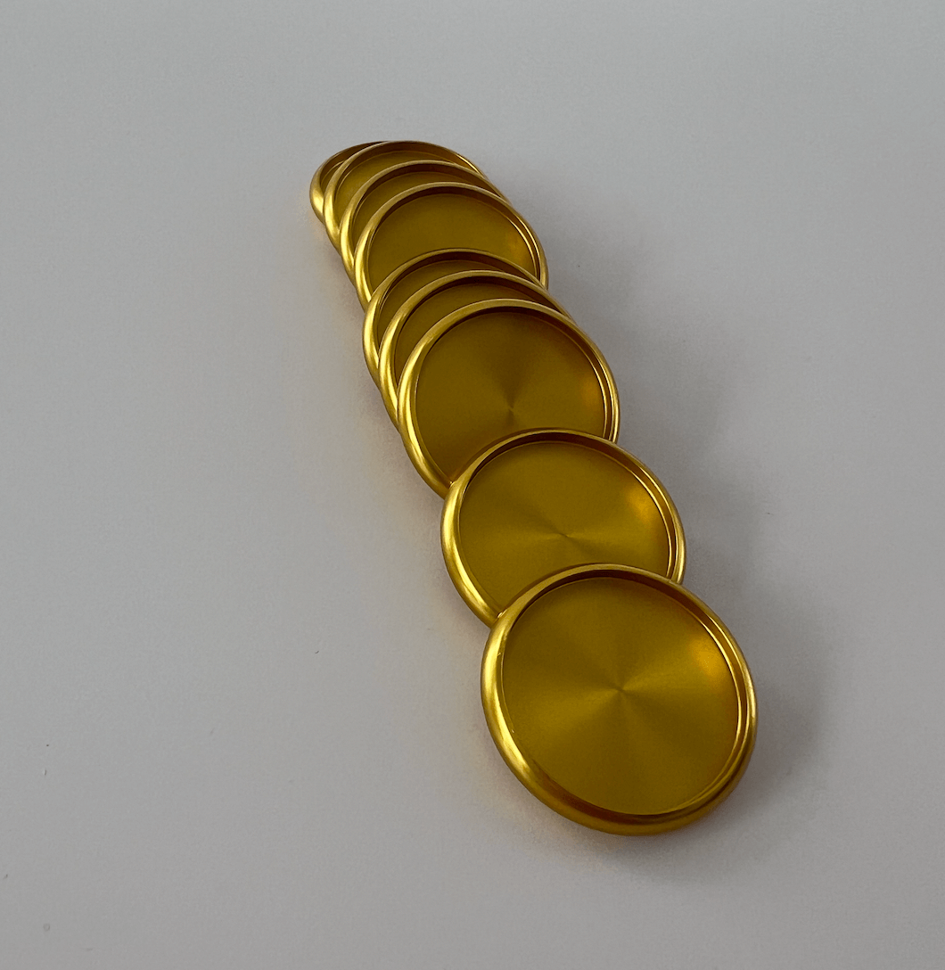 Discbound | Discs | Metal | Gold | Set of 8 | 24, 28, or 32mm