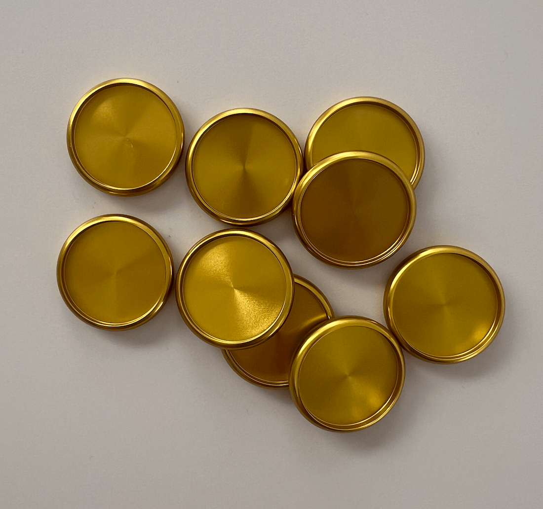 Discbound | Discs | Metal | Gold | Set of 8 | 24, 28, or 32mm