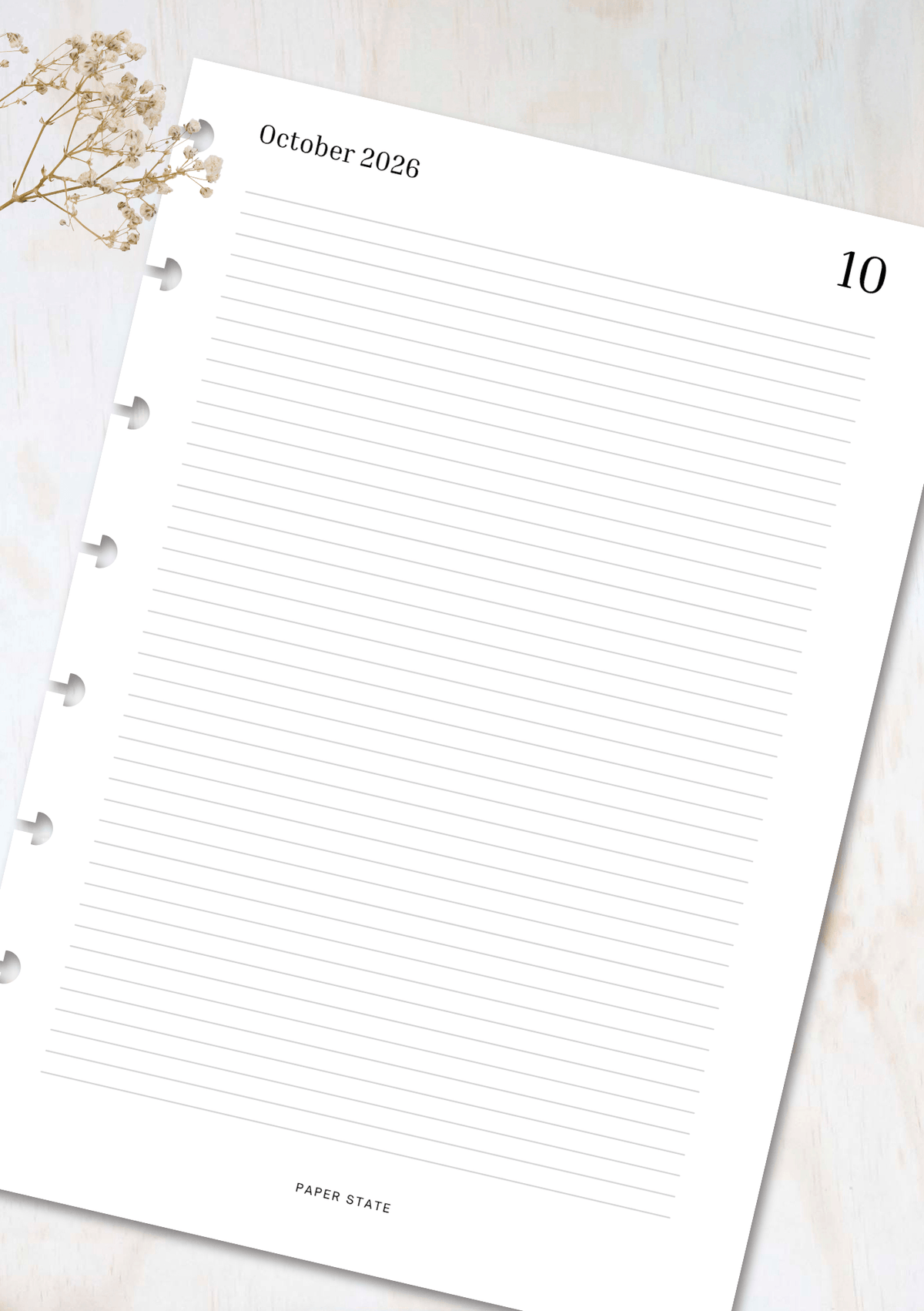 Monthly Calendar July 2026–June 2027 — refillable A5 planner insert, lifestyle photo