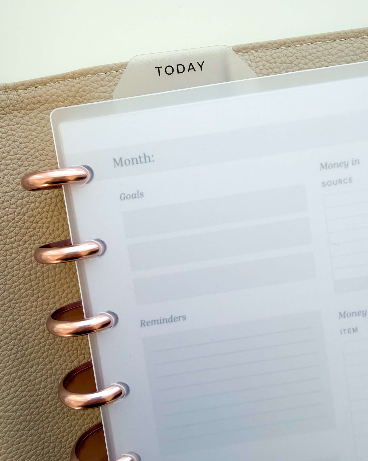 Page finder TODAY — tab dividers for discbound planners, additional view
