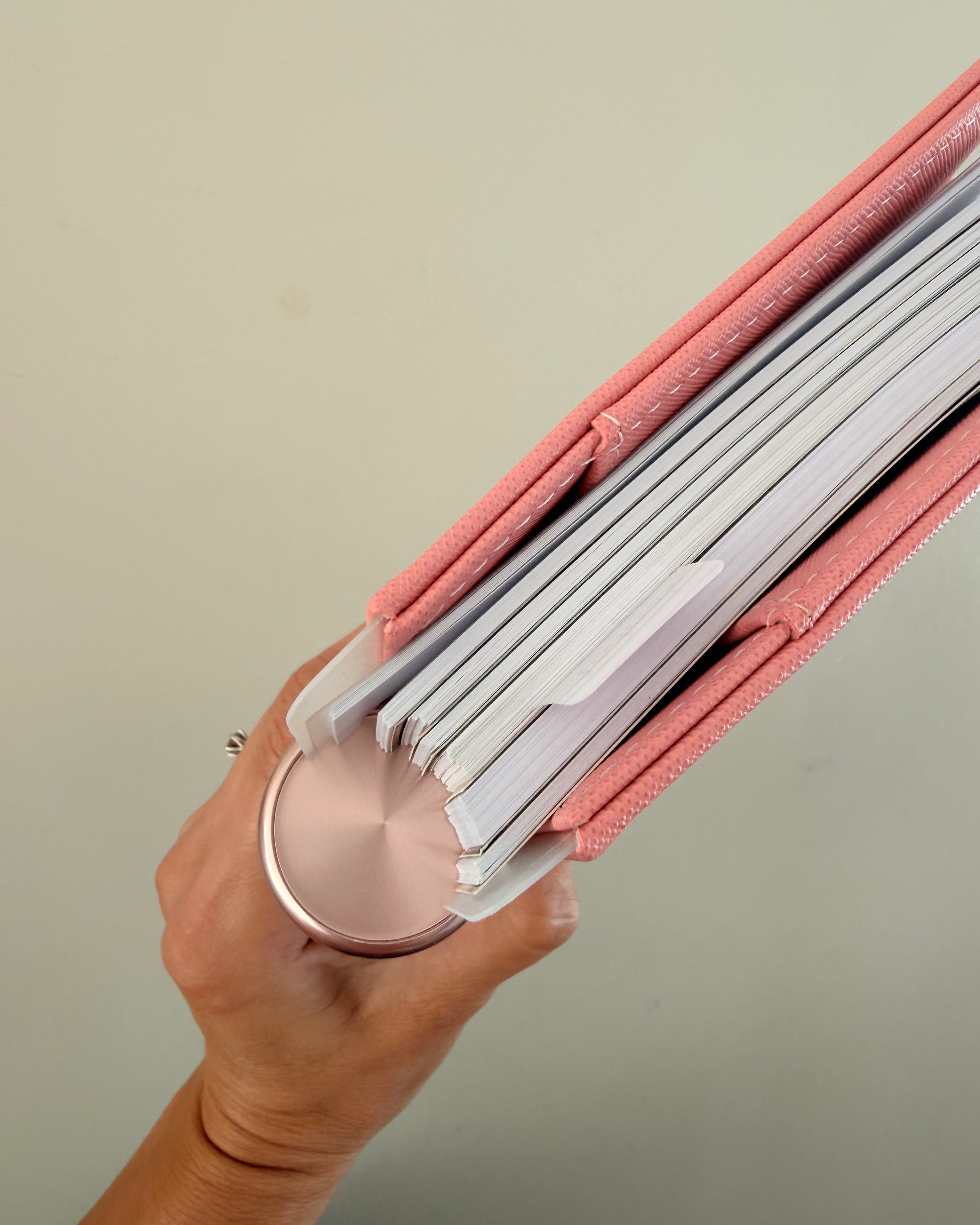 Rose Gold Discs 32mm — planner discs for discbound modular planner systems, flat lay