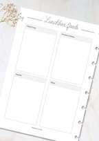 Family meal planning insert set