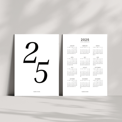 2025 a5 annual planner insert dashboard page calendar