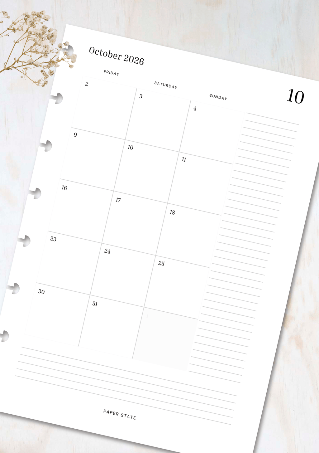 Monthly calendar dated inserts | May 2026 - April 2027