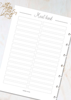Family meal planning insert set