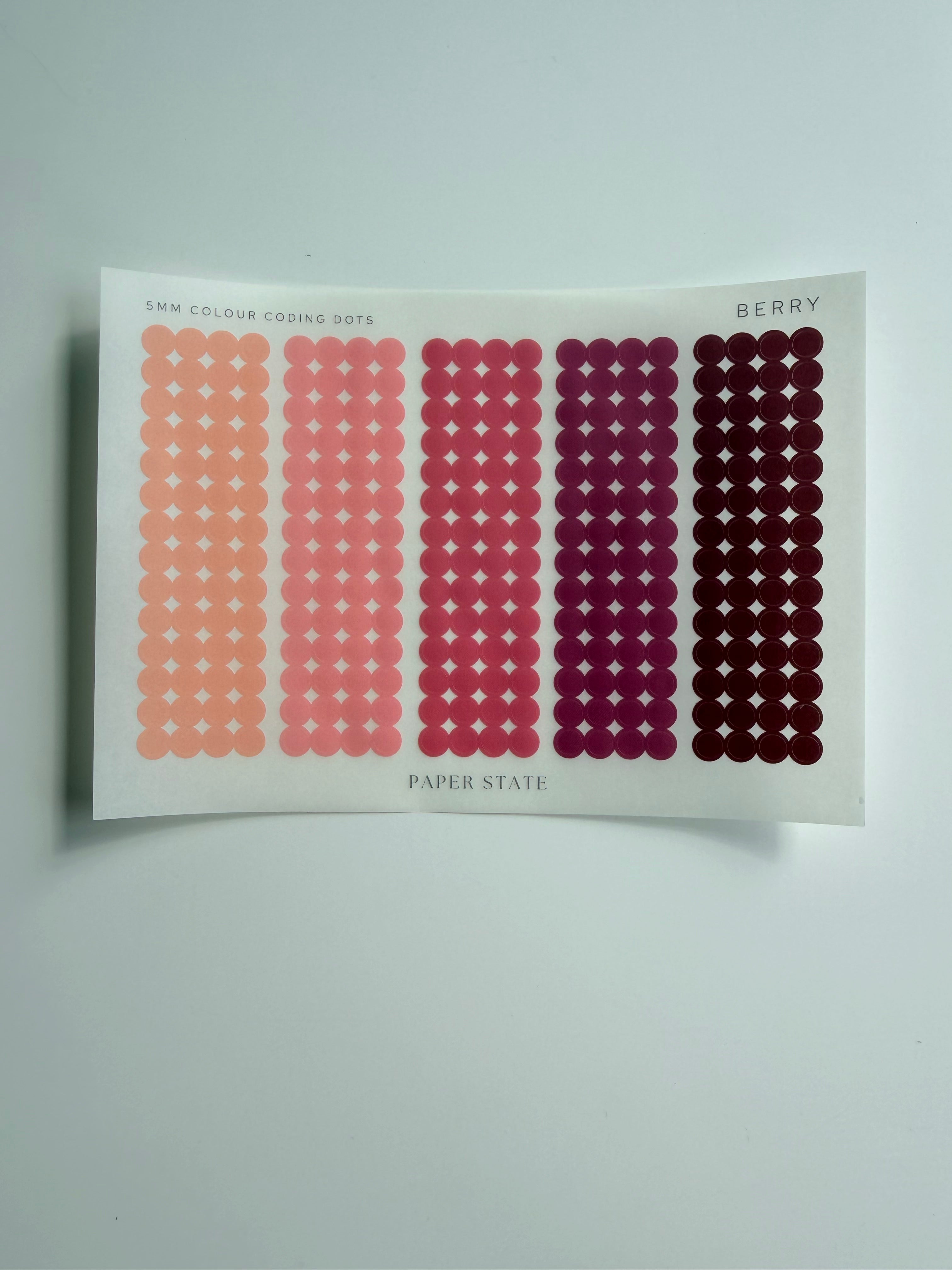 1 sheet | Transparent colour coding sticker dots | Berry