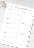 Family meal planning insert set