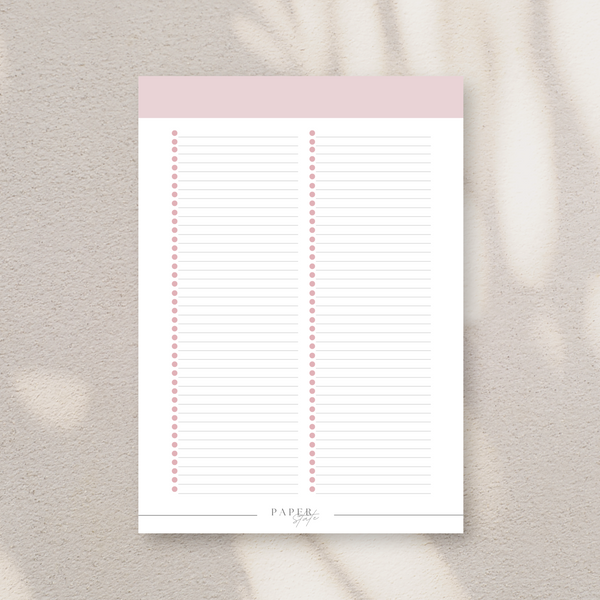 A5 checklist notepad