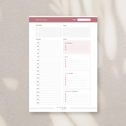 A5 daily planner notepad