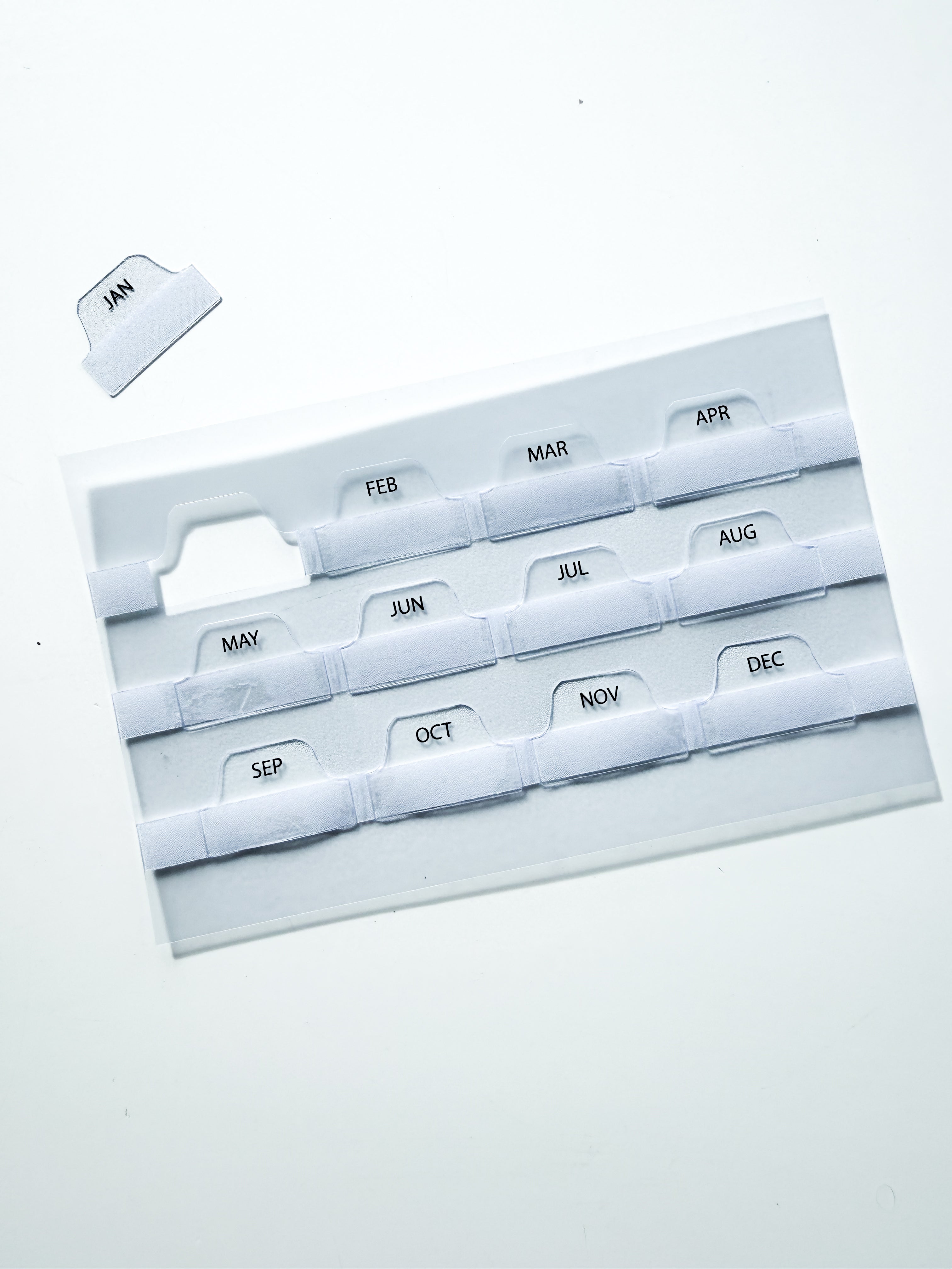 Monthly tab stickers