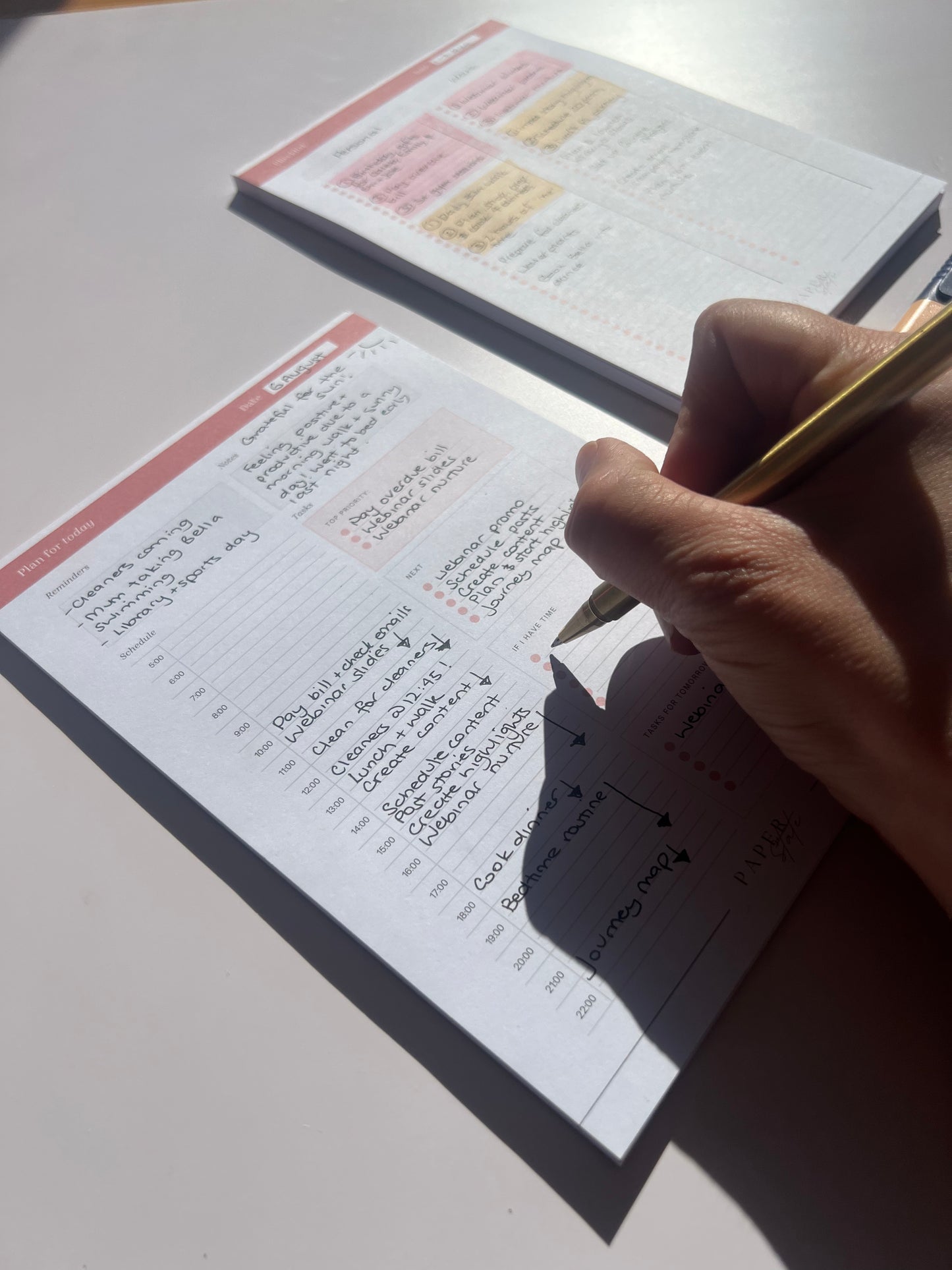 A5 daily planner notepad