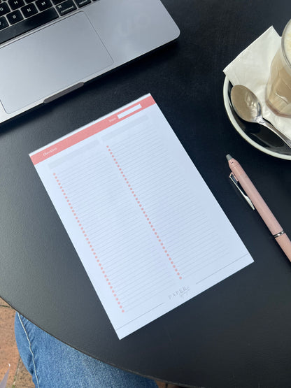 A5 checklist notepad