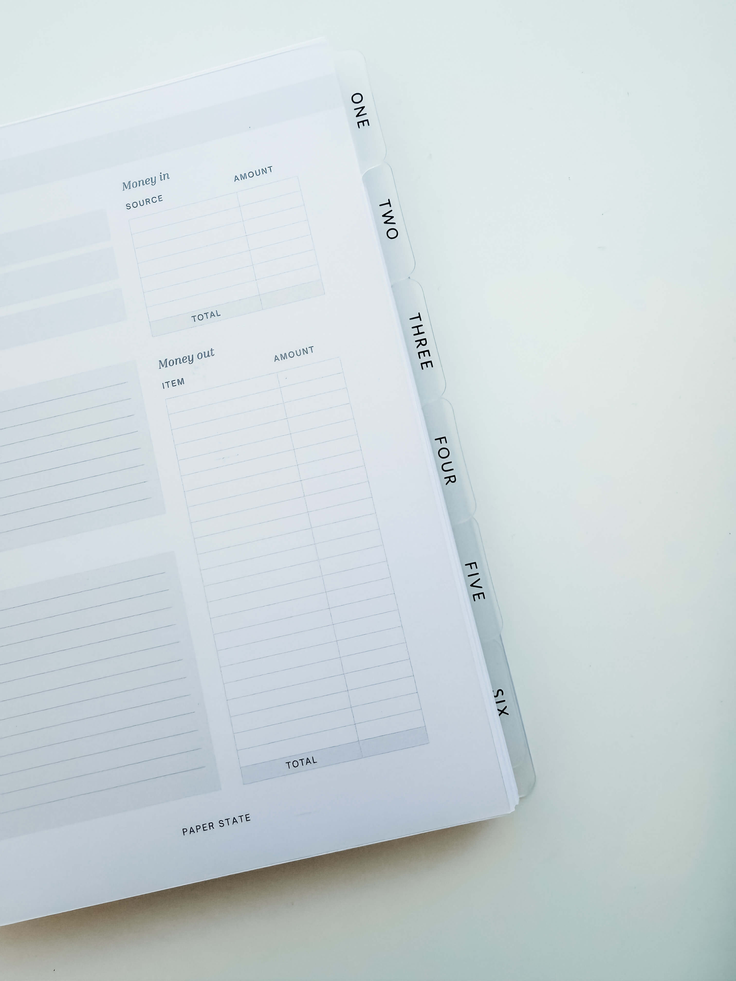 Numbered transparent divider tabs| 6 tabs