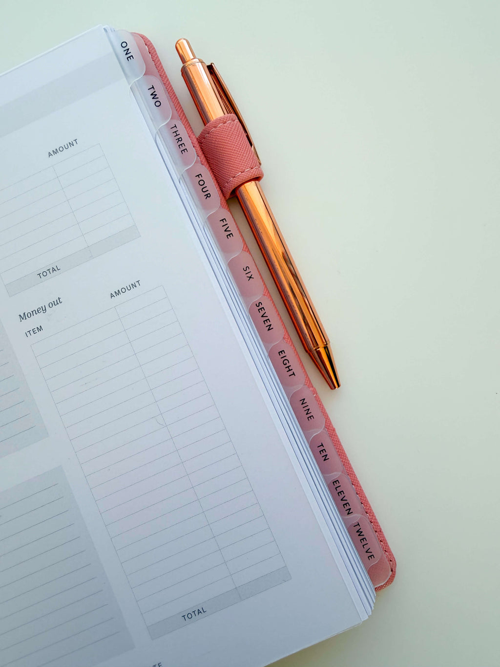Numbered transparent divider tabs| 12 tabs