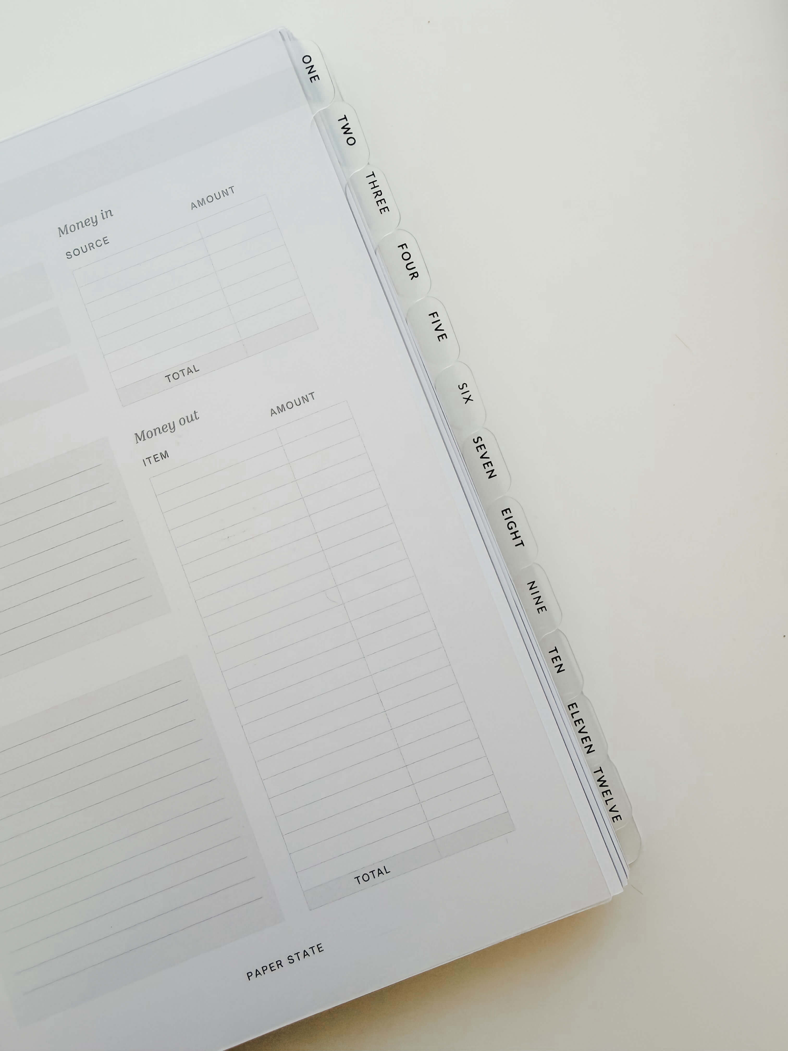 Numbered transparent divider tabs| 12 tabs