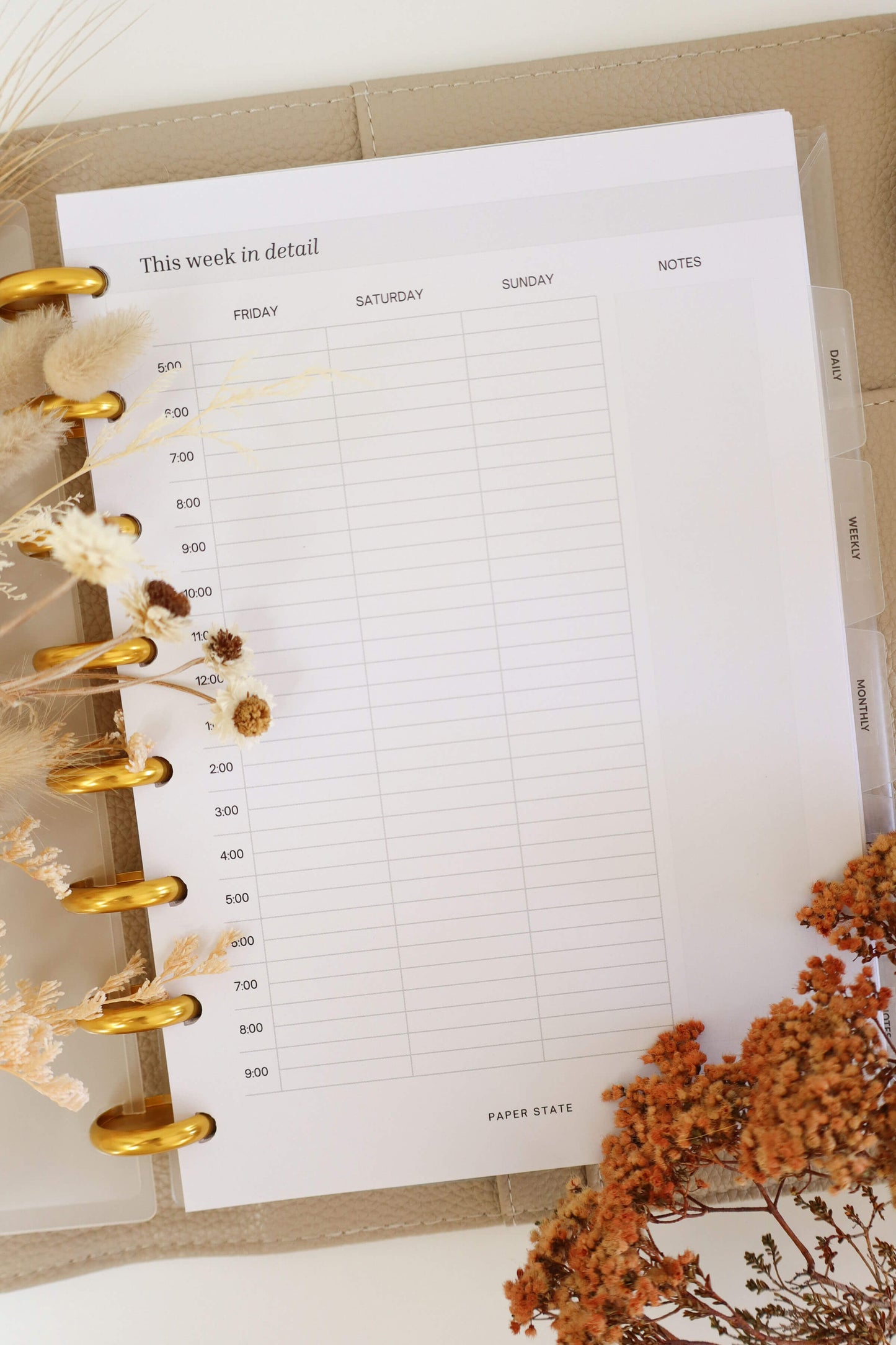 Insert | Weekly schedule