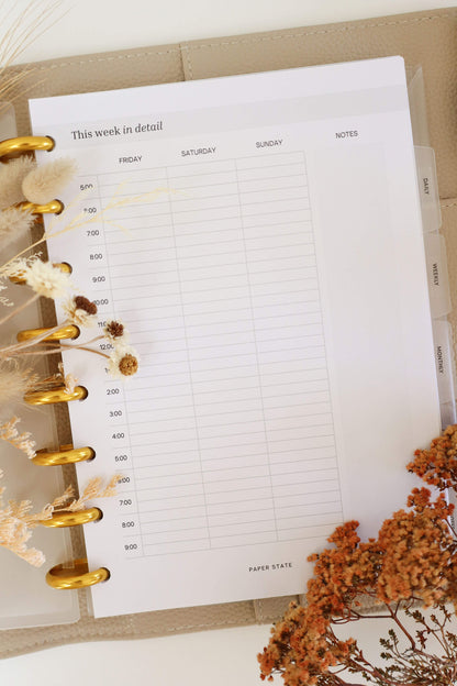 Insert | Weekly schedule