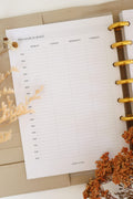 Weekly schedule inserts