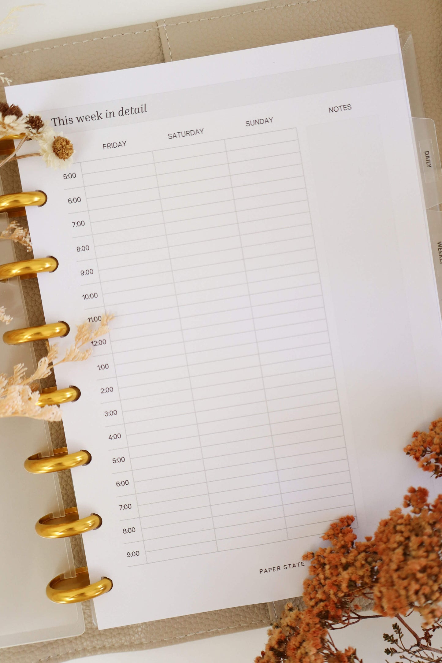 Insert | Weekly schedule