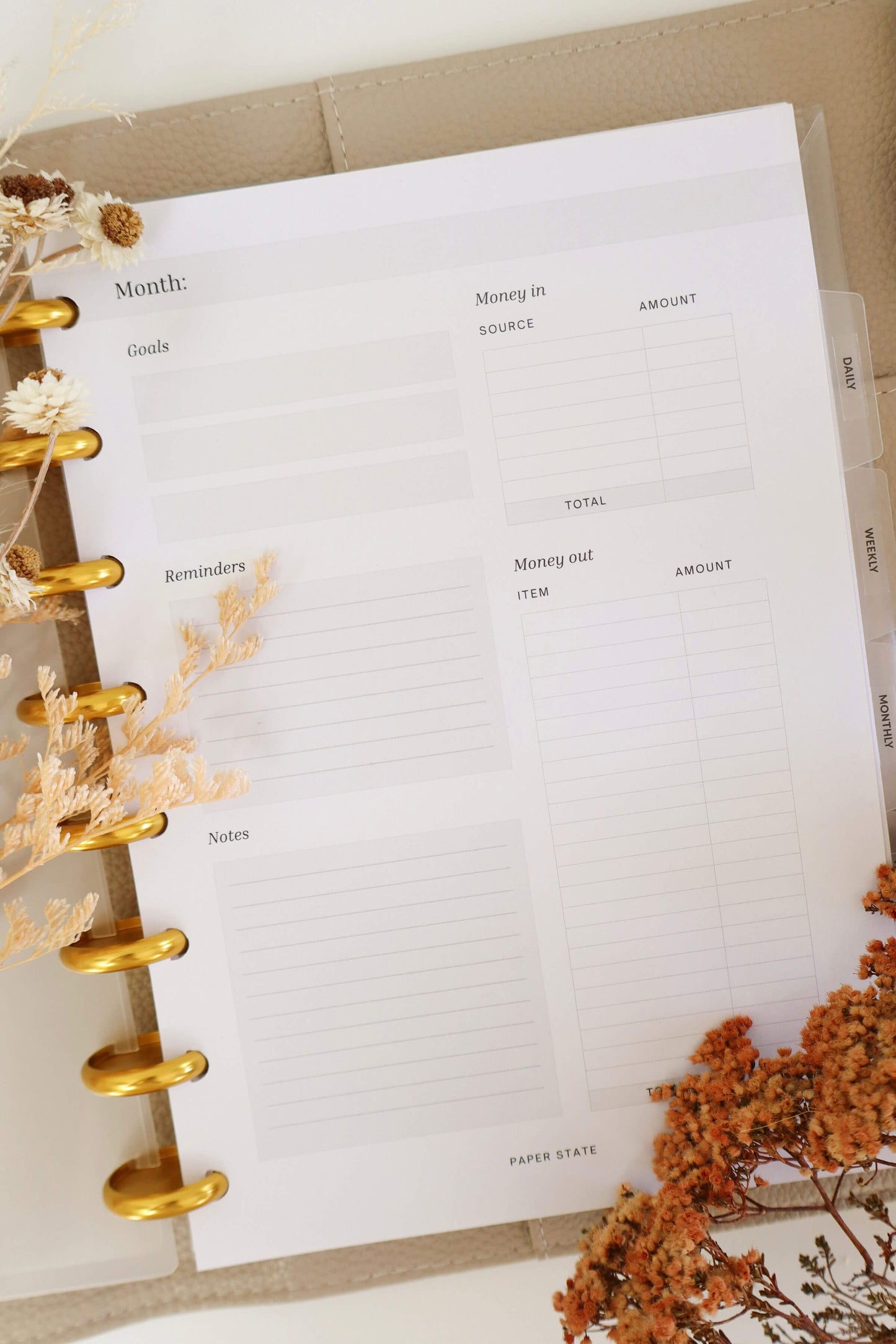 Insert | Monthly undated