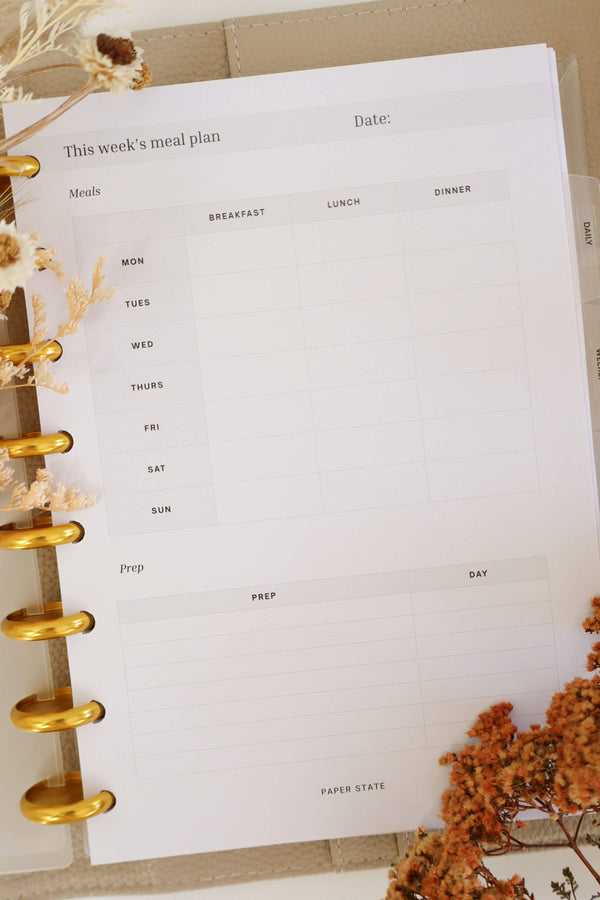 Insert | Weekly meal plan