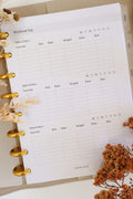 Workout log inserts