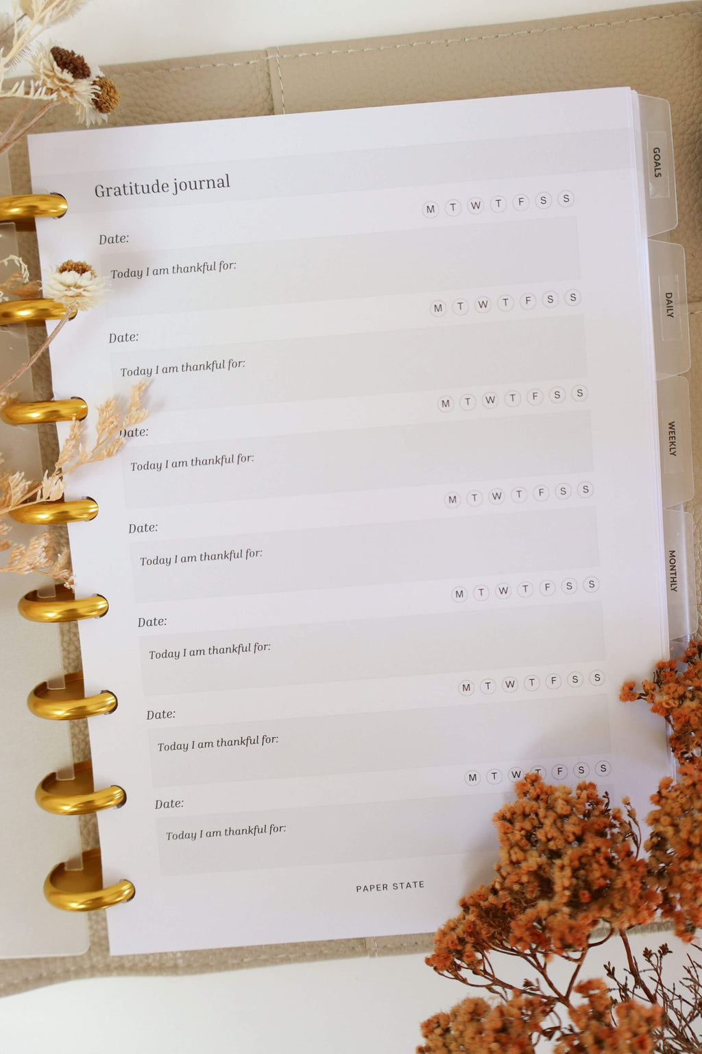 Gratitude weekly inserts