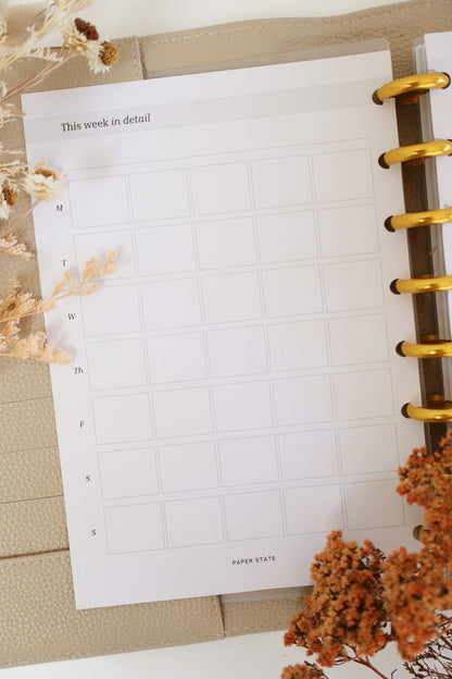 Insert | Weekly schedule