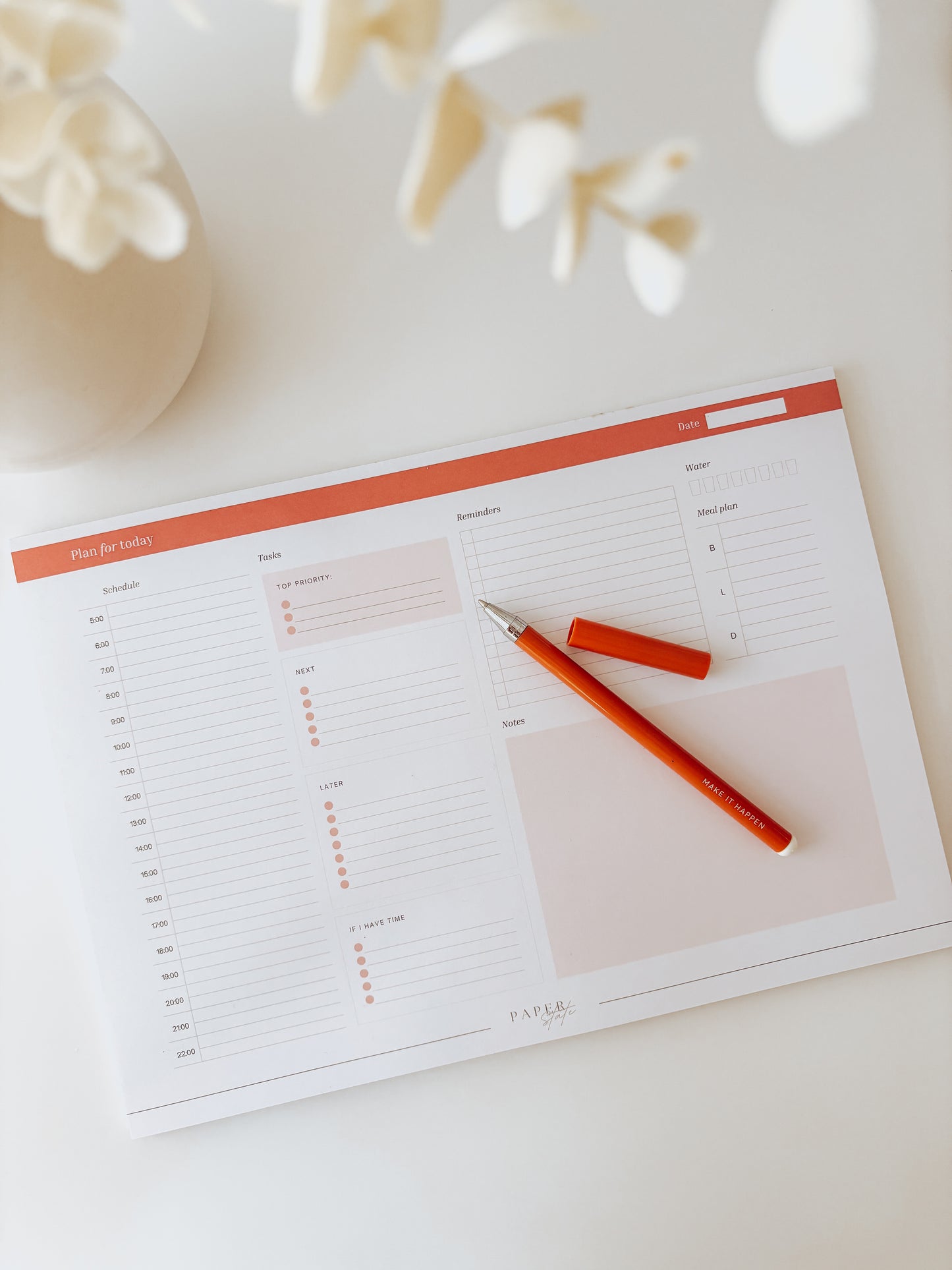 A4 daily planner notepad