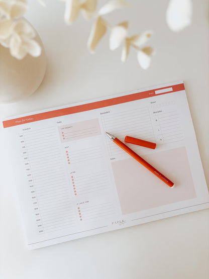 A4 daily planner notepad