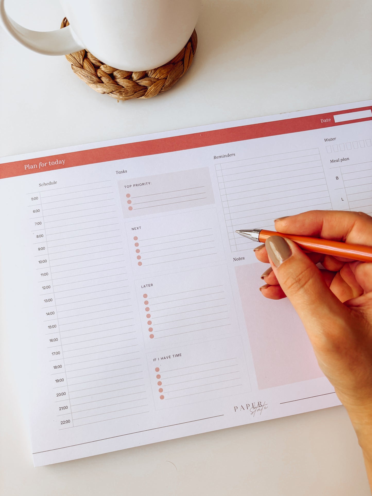 A4 daily planner notepad