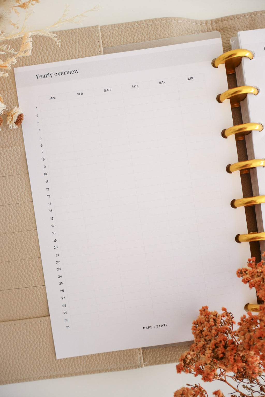 Undated annual planning inserts