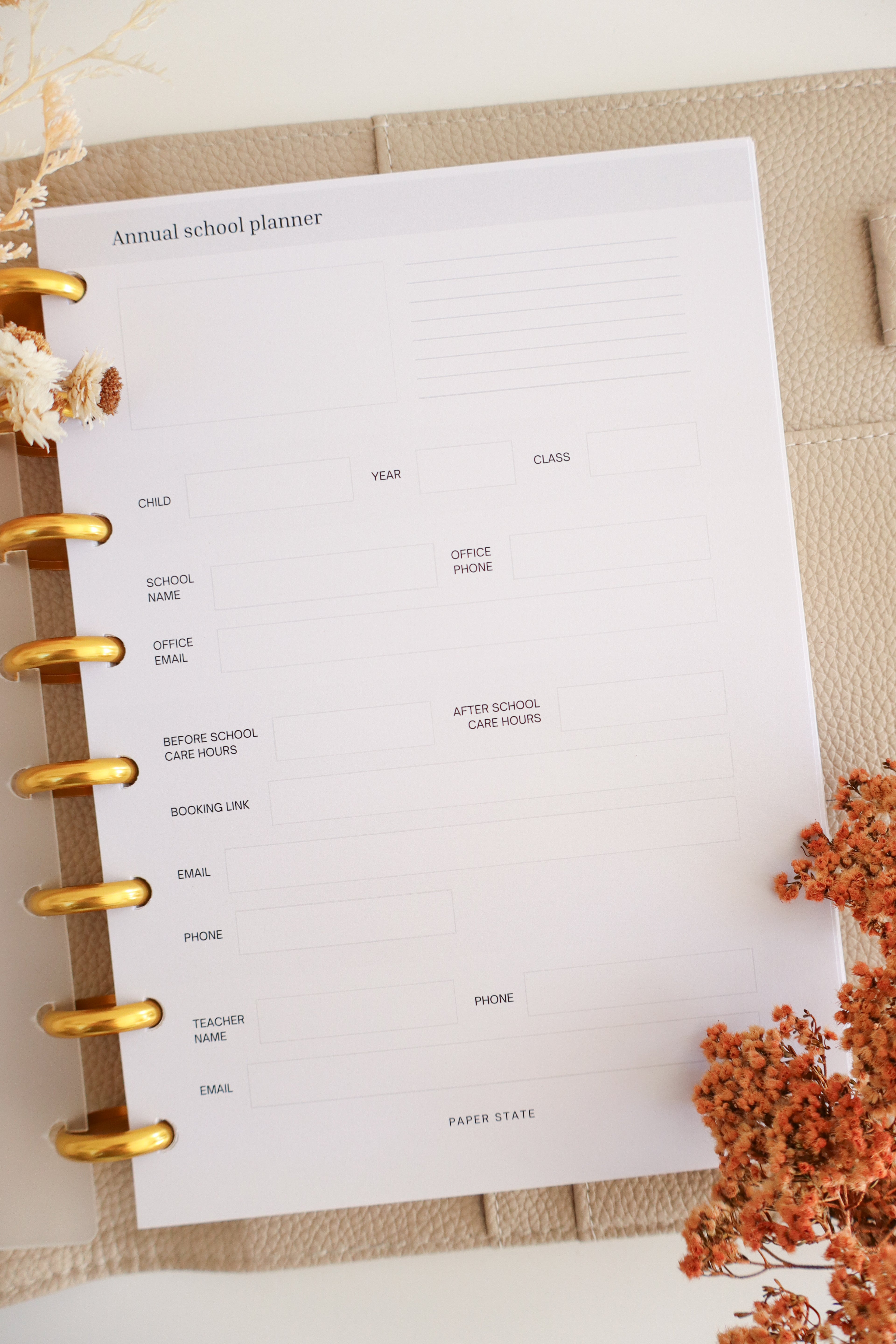 School term planner inserts
