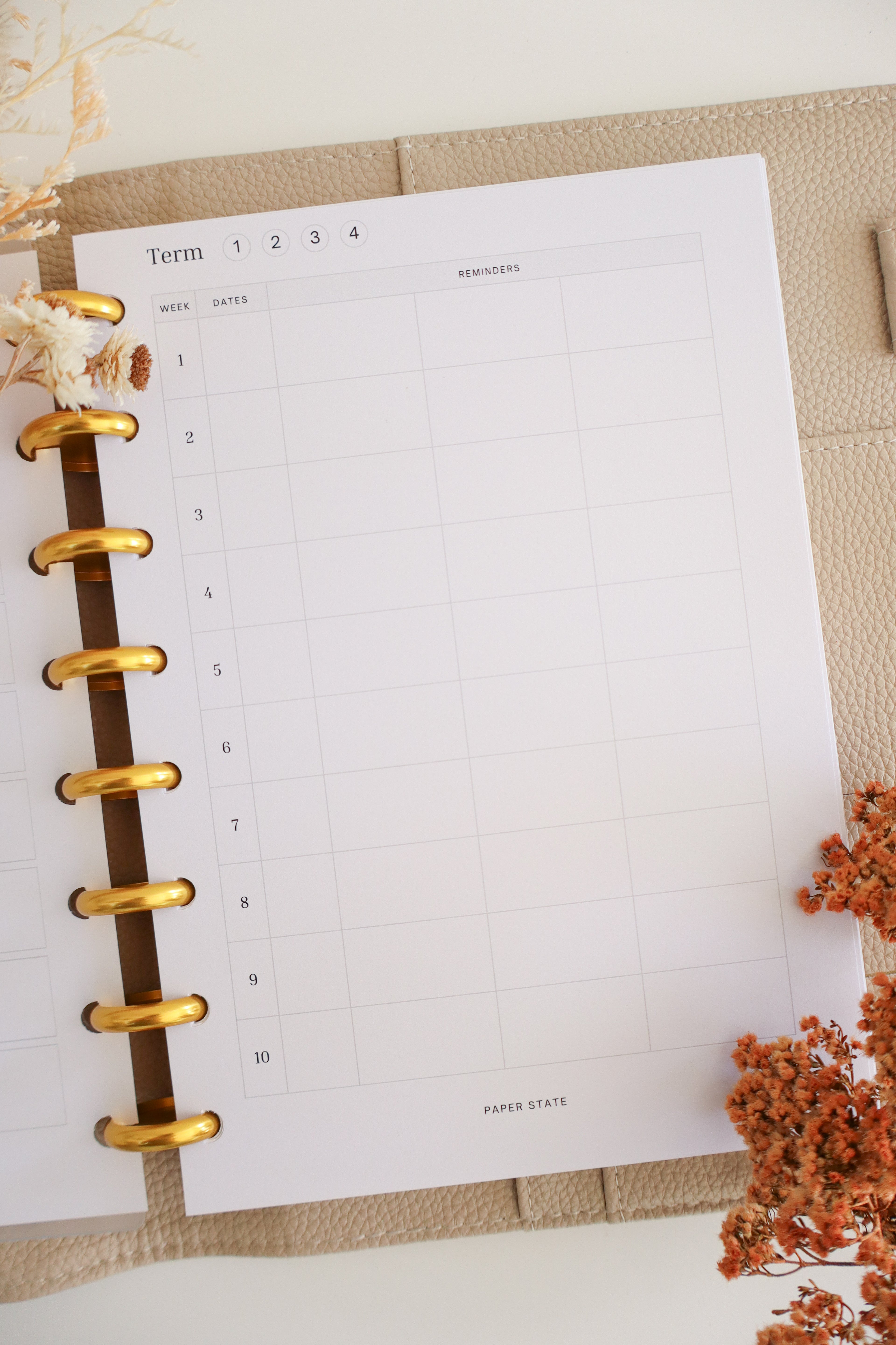 School term planner inserts