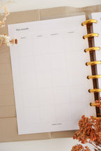 Monthly calendar undated inserts