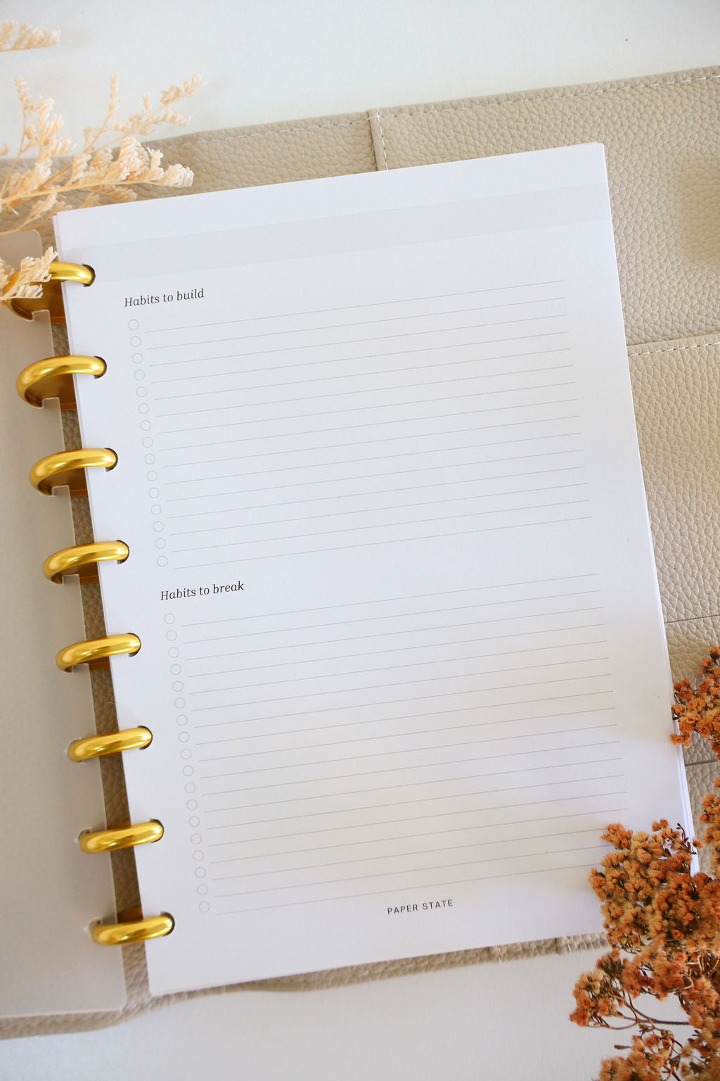 Habit tracker inserts