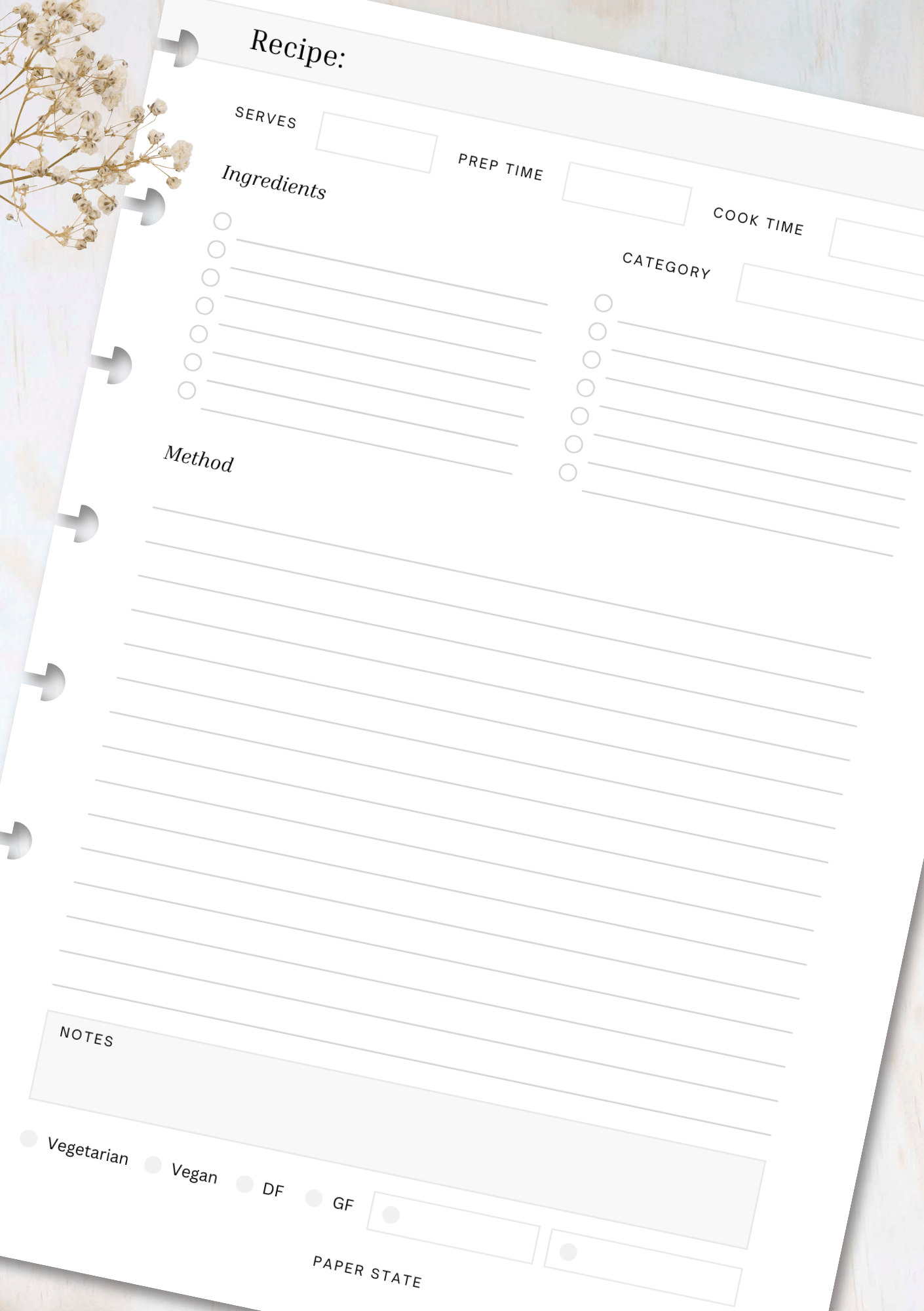 Inserts | Home | Recipes | 30 pages