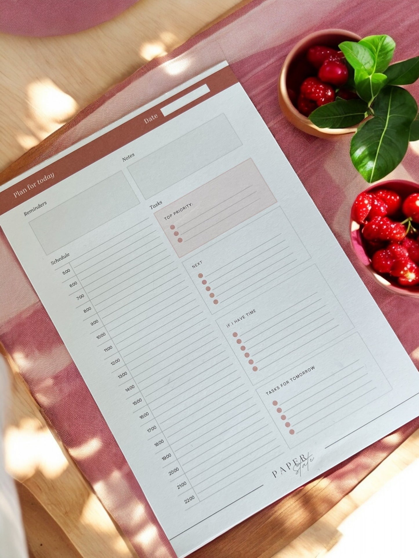 A5 daily planner notepad