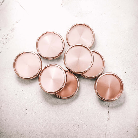 Discbound | Discs | Metal | Rose Gold | Set of 8 | 24, 28, or 32mm