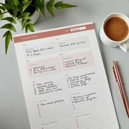 A5 tasks notepad