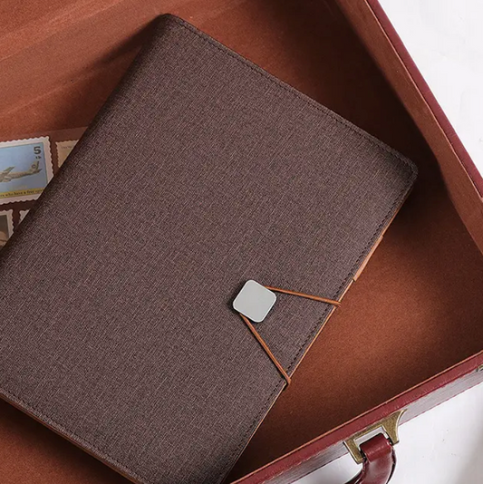 Chocolate A5 linen planner cover
